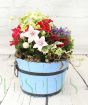 Blue Barrel Planter Summer