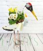 Stork Planter  with colourful flowers