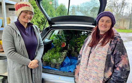 project organisers collect plant donations