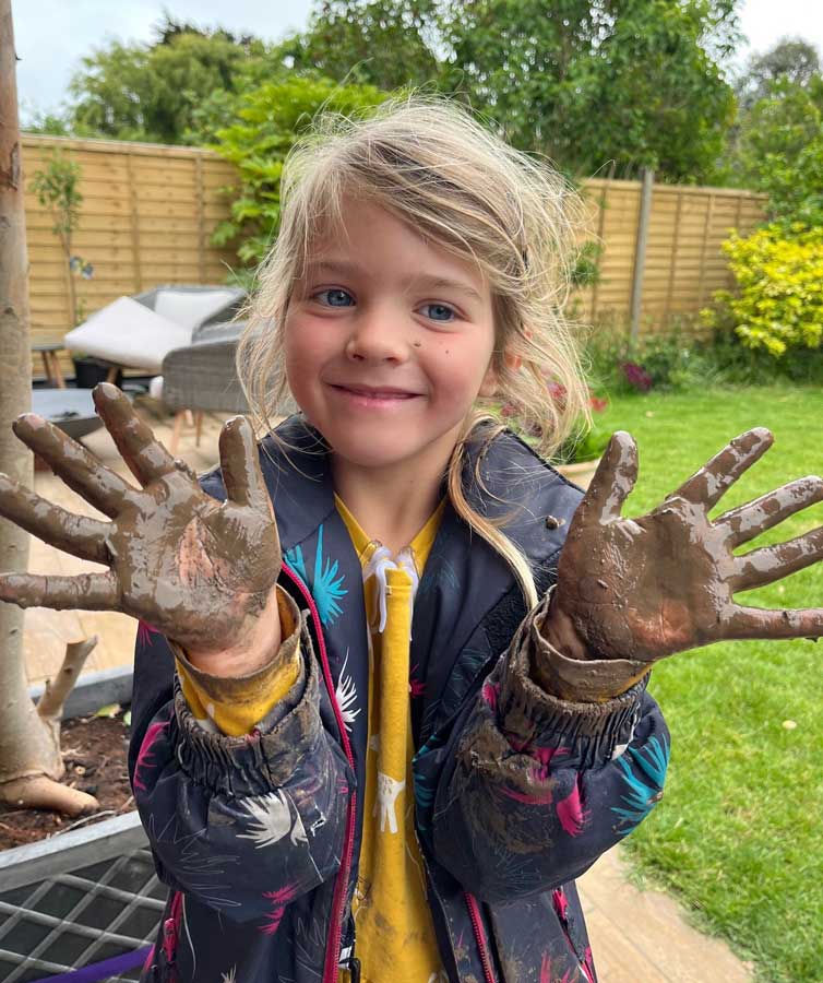 Lucy getting muddy