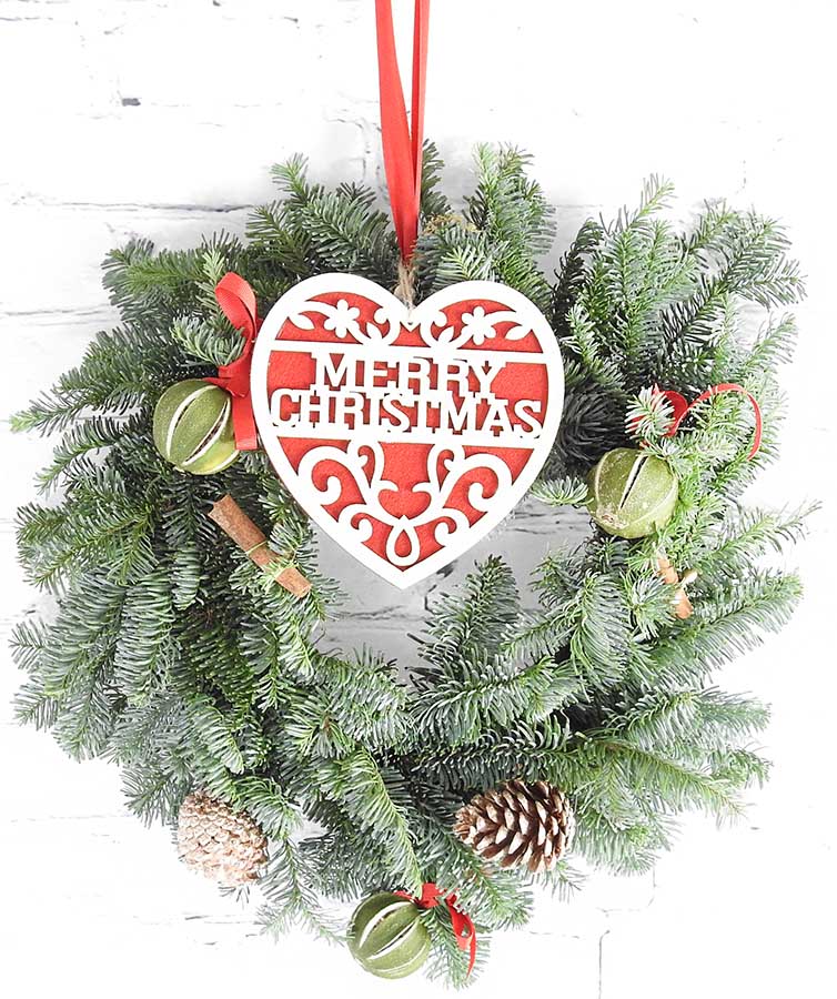 decorated spruce wreath